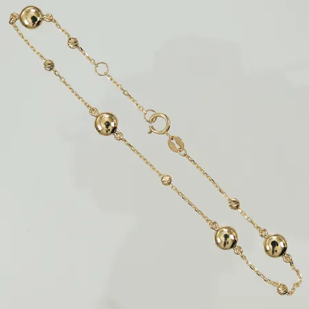 Armband med kulor längd 17,5-19,2cm, bredd 1-5mm, 8K, 1,2g Vikt: 1,2 g