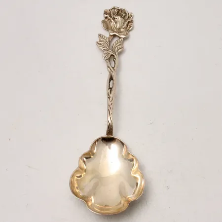 Kompottsked i silver, längd ca 14,5cm, modell Rosen, 830/1000, 26,11g. 