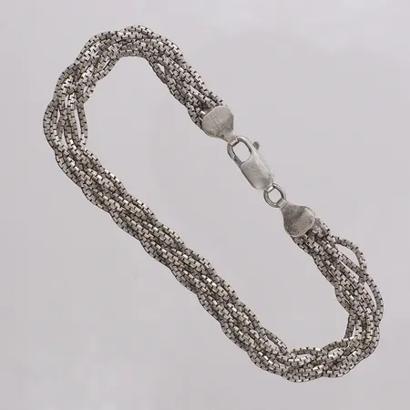 Armband flätad längd 19,5cm, bredd 7mm, GHA silver 925/1000 Vikt: 8,4 g