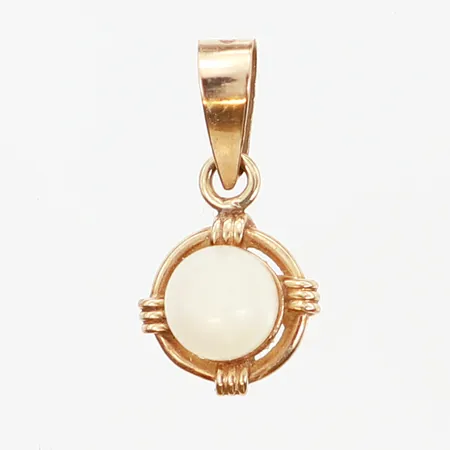 Hänge med odlad pärla, höjd:17mm, bredd:8,5mm, pärla med slitage, 14K Vikt: 0,7 g
