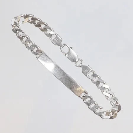 Armband Pansar med platta 19,5cm bredd 6-7mm GHA silver 925/1000 Vikt: 16,5 g