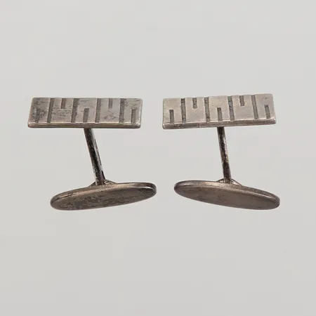 Ett par manschettknappar 21x12mm, silver 925/1000 Vikt: 12,8 g
