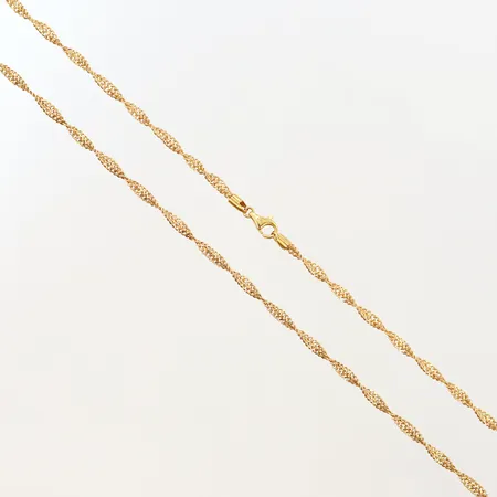 Kedja Singapore längd:60mm, bredd:2,8mm, länkskador, 21K  Vikt: 9,7 g