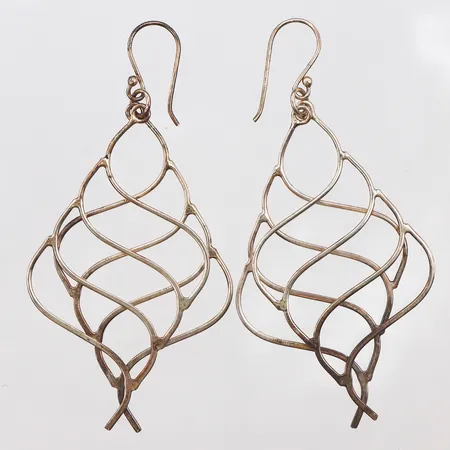 Ett par örhängen 70x35mm, krokar, 925/1000 silver Vikt: 5,2 g