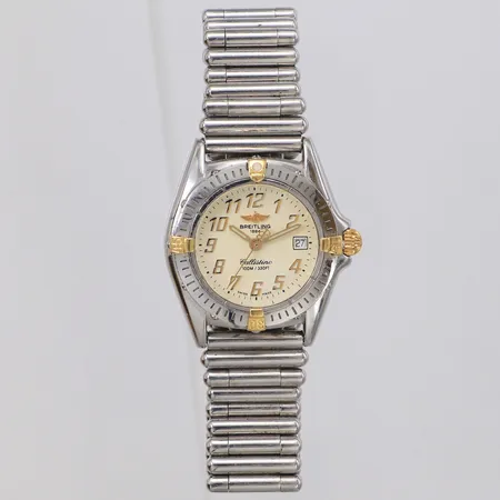 Damur Breitling Callistino 100m, stål, quartz, Ø28mm, ref-nr B52345, serie-nr 78440, rouleaux länk, år 1999, certifikat, manual, inga övriga tillbehör
