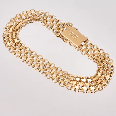 Armband 18,5cm Xlänk bredd 9,7mm, Ceson Guldvaru AB, 1962, 18K, 16,47g.