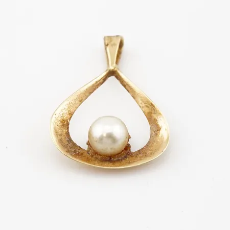Hänge m pärla, 23mm x 18mm, 18k Vikt: 1,4 g