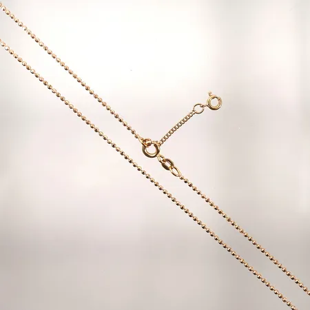 Kedja kullänk med säkerhetskedja längd 42cm bredd 1,4mm 18k Vikt: 4,3 g