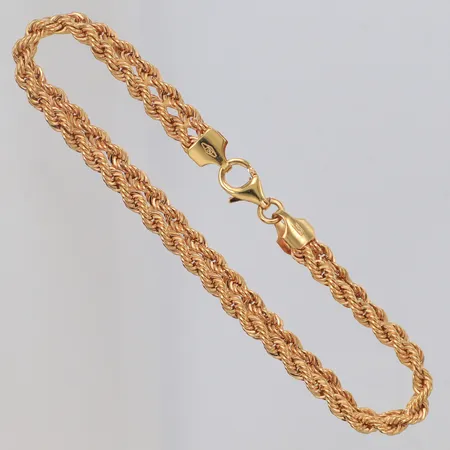 Armband tvåradigt Cordell längd 19cm, bredd 6,2mm, GHA, 18K Vikt: 5,4 g