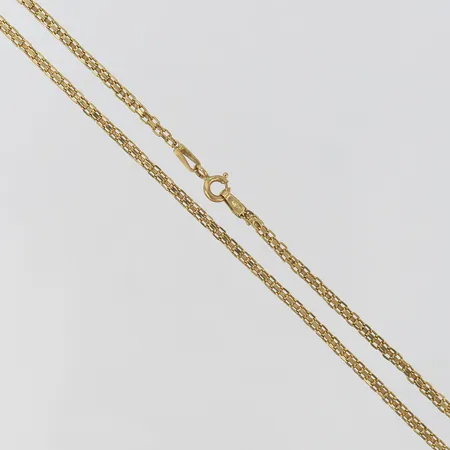 Kedja X-länk längd 63cm bredd ca 2mm ojämn länk, 18K Vikt: 7 g