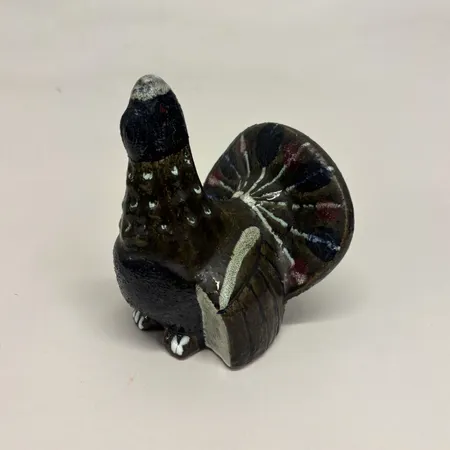 Figurin fågel, Nittsjö Sweden, höjd 18cm, nr 5031, glaserat stengods Skickas med paket.