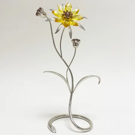 Figurin blommor "Darigold" Swarovski höjd ca 23cm vitmetall