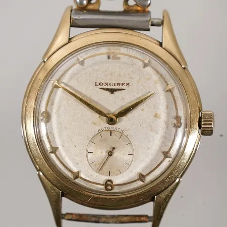 Herrur Longines vintage med gravyr från Boliden Gruvaktiebolag 1953 manuell Ø35mm 18k utan box och tillbehör