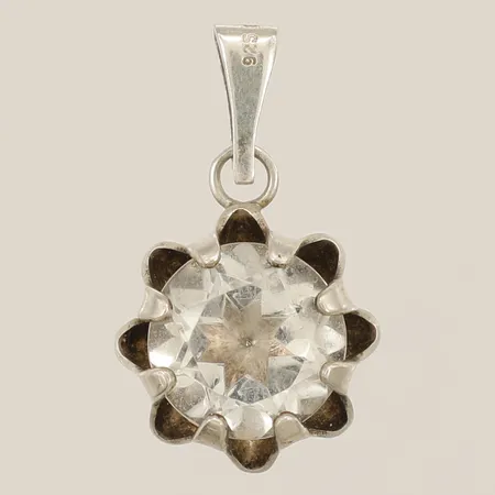 Hänge med slipad bergkristall Ø19,3mm, silver 925/1000 Vikt: 5,7 g
