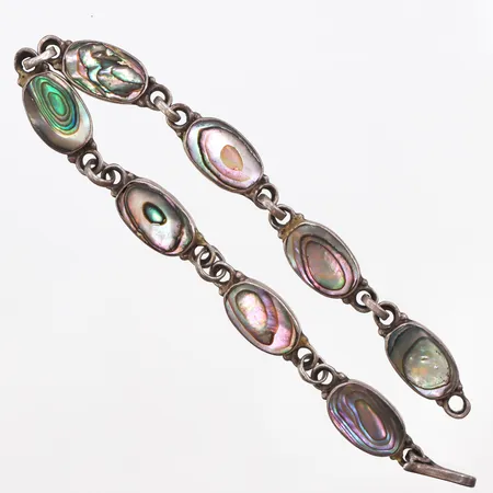 Armband med pärlemor, 17,5cm, bredd: 7,7mm, 925/1000 silver Vikt: 7,2 g
