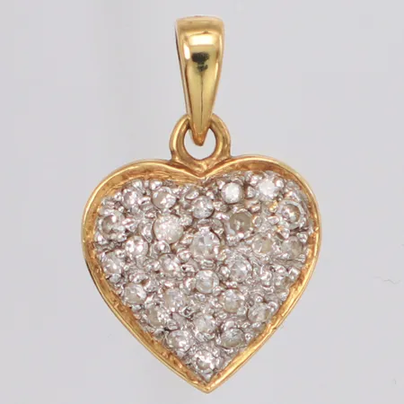Hänge hjärta 17x11mm, diamanter totalt ca 0,10ct, 18K Vikt: 1,2 g