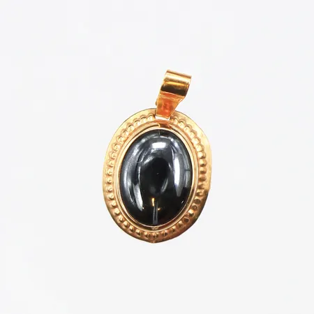 Hänge med hematit, 16x8,6mm, skadad ögla, 18K Vikt: 0,7 g