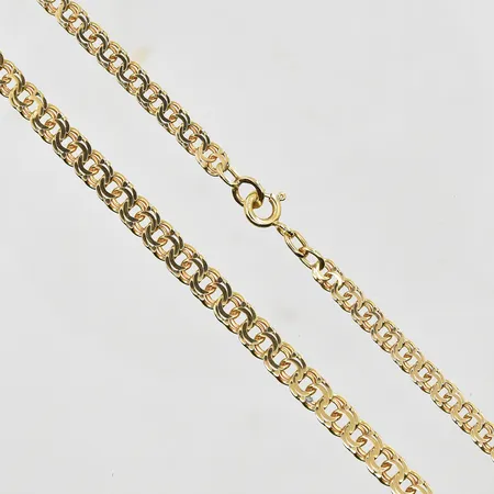 Collier Bismarck doserad längd 44½cm, bredd 4-5mm, 18K. Vikt: 14,8 g