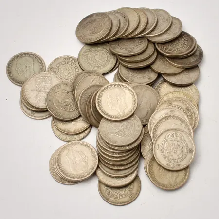 Diverse mynt i silver, 400/1000, 473,6g.