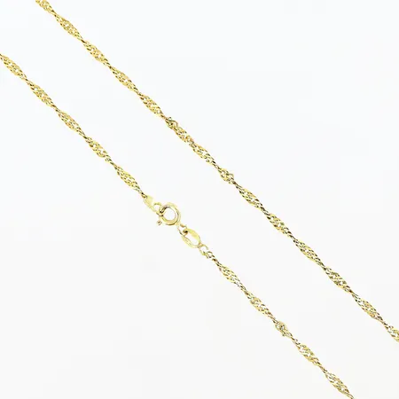 Kedja Singapore längd 42,5cm bredd 2mm 18K. Vikt: 3,7 g