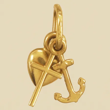 Hänge tro hopp och kärlek 12,9x3,0mm 14K Vikt: 0,4 g