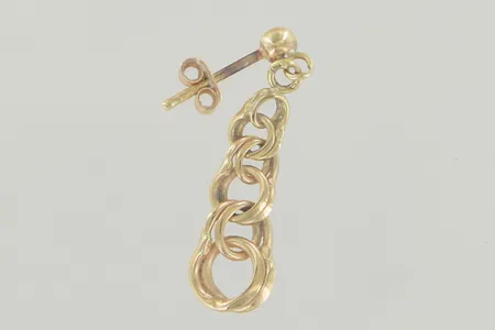 Singel örhänge längd 2,5 cm, bredd 4-7 mm, 18K Vikt: 1,2 g