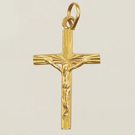 Hänge krucifix längd 37,1mm bredd 18,6mm 22K Vikt: 2,5 g