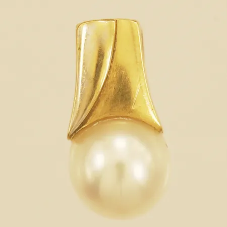 Hänge med odlad pärla längd 12,0mm bredd 5,8mm 18K Vikt: 1,1 g