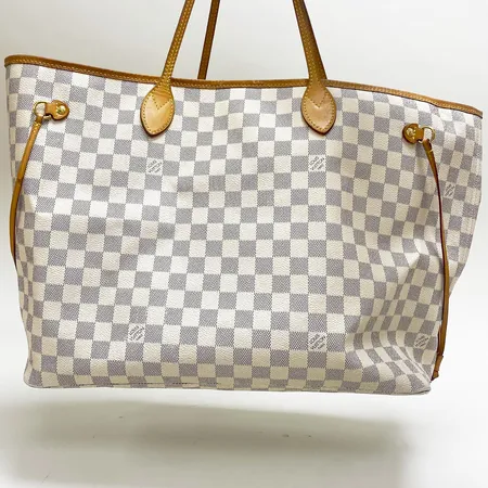 Väska Louise Vuitton, Neverfull GM Damier Azur, N41360, kraftigt slitage på insidan samt smått slitage på utsidan, dustbag, kvitto daterat till 2017