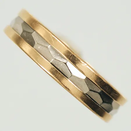 Ring rödguld/vitguld stl 19 bredd 5mm, 18K 5,7g
