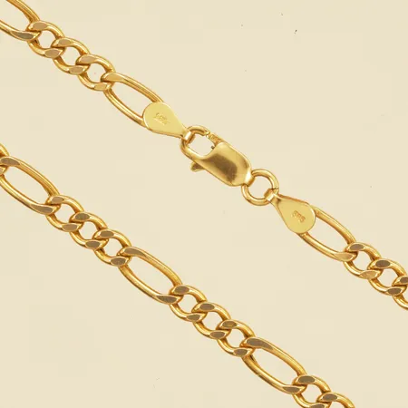 Kedja Figaro längd 50cm bredd 4,0mm 14K Vikt: 7 g