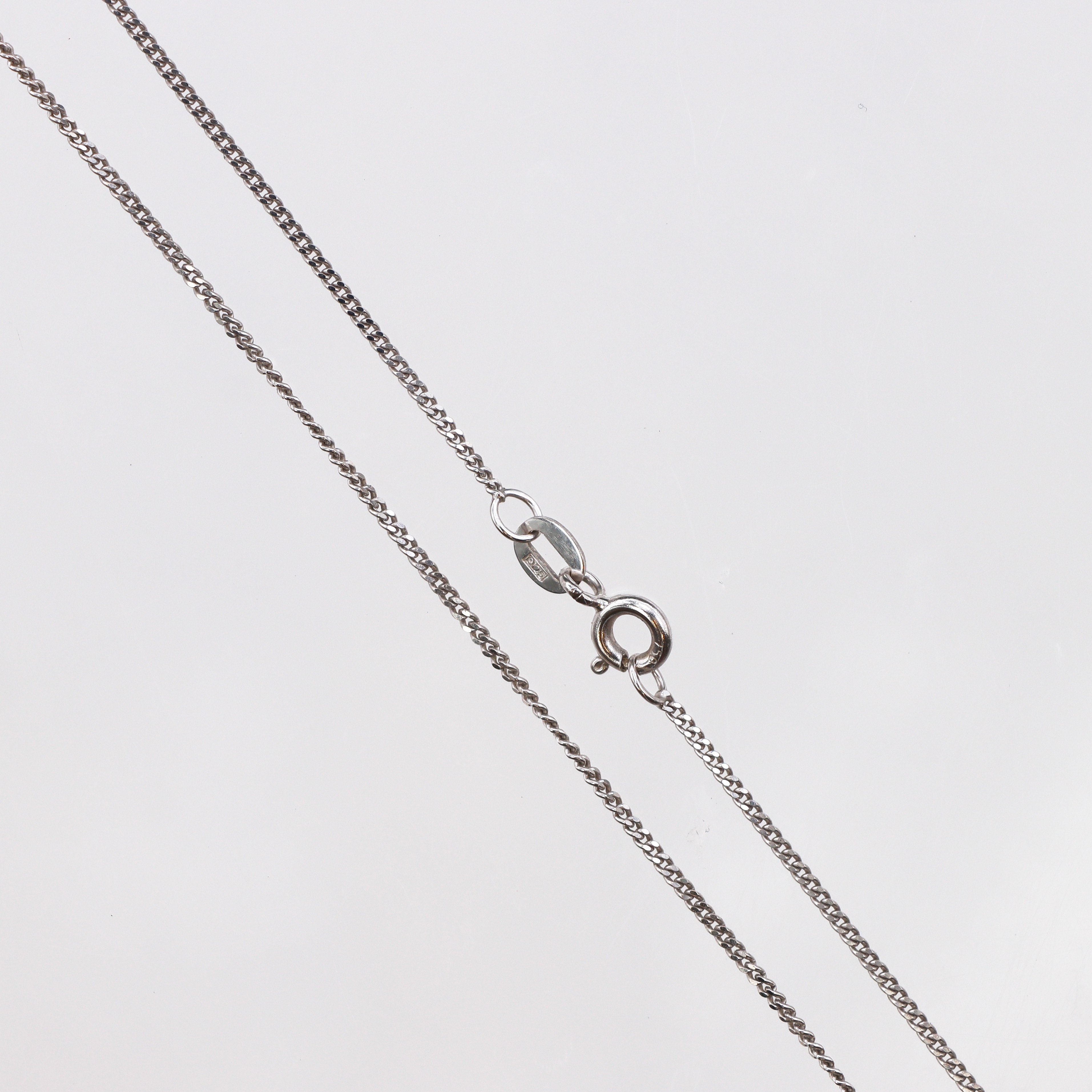 Kedja pansarlänk, 50cm, bredd: 1,1mm, italienska stämplar, vitguld 18K Vikt: 2,8 g