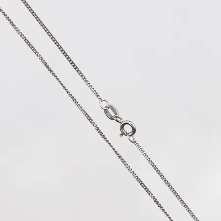 Kedja pansarlänk, 50cm, bredd: 1,1mm, italienska stämplar, vitguld 18K Vikt: 2,8 g