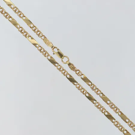 Kedja längd 46,5cm bredd ca 3,5mm 14K Vikt: 7,8 g