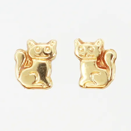 Örhängen katter 6x5mm, stoppar saknas, 18K Vikt: 0,3 g