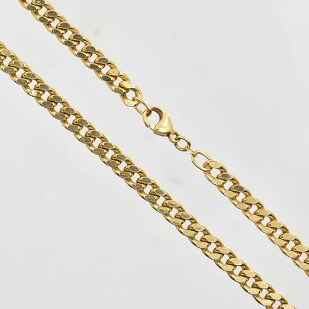 Kedja Pansar längd 55cm, bredd 6mm, mindre klämskada på länk, ihåliga länkar, 18K. Vikt: 34,8 g
