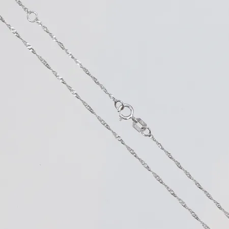 Kedja Singapore i vitguld 46,5cm bredd 1mm GHA 18K Vikt: 1,3 g