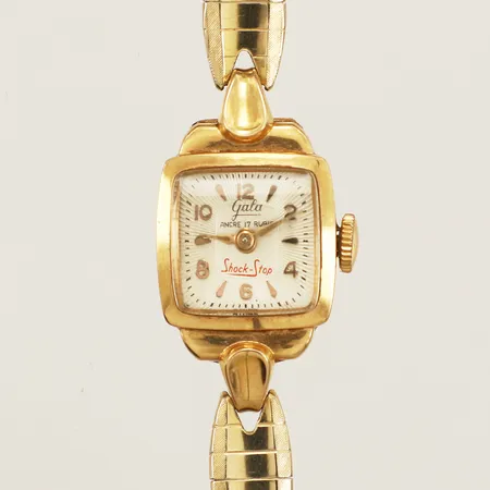 Damur Gala Ancre 17 Rubis 18K 15x21mm manuell boett.nr:1182 går ej armband i metall 