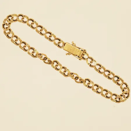 Armband Bismarck längd 19½ bredd 5,2mm något slappt lås, defekt länkdel 18K Vikt: 8,8 g