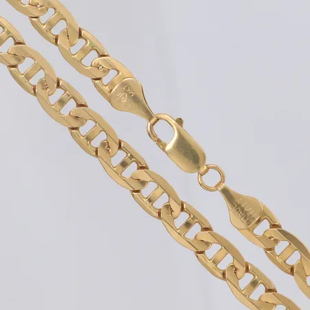 Kedja längd 49cm, bredd 6mm, slappt lås, 14K Vikt: 28,8 g