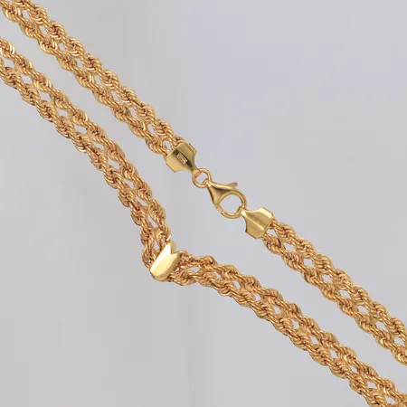 Collier tvåradigt Cordell längd 45cm, bredd 6,2mm, GHA, 18K Vikt: 12,3 g