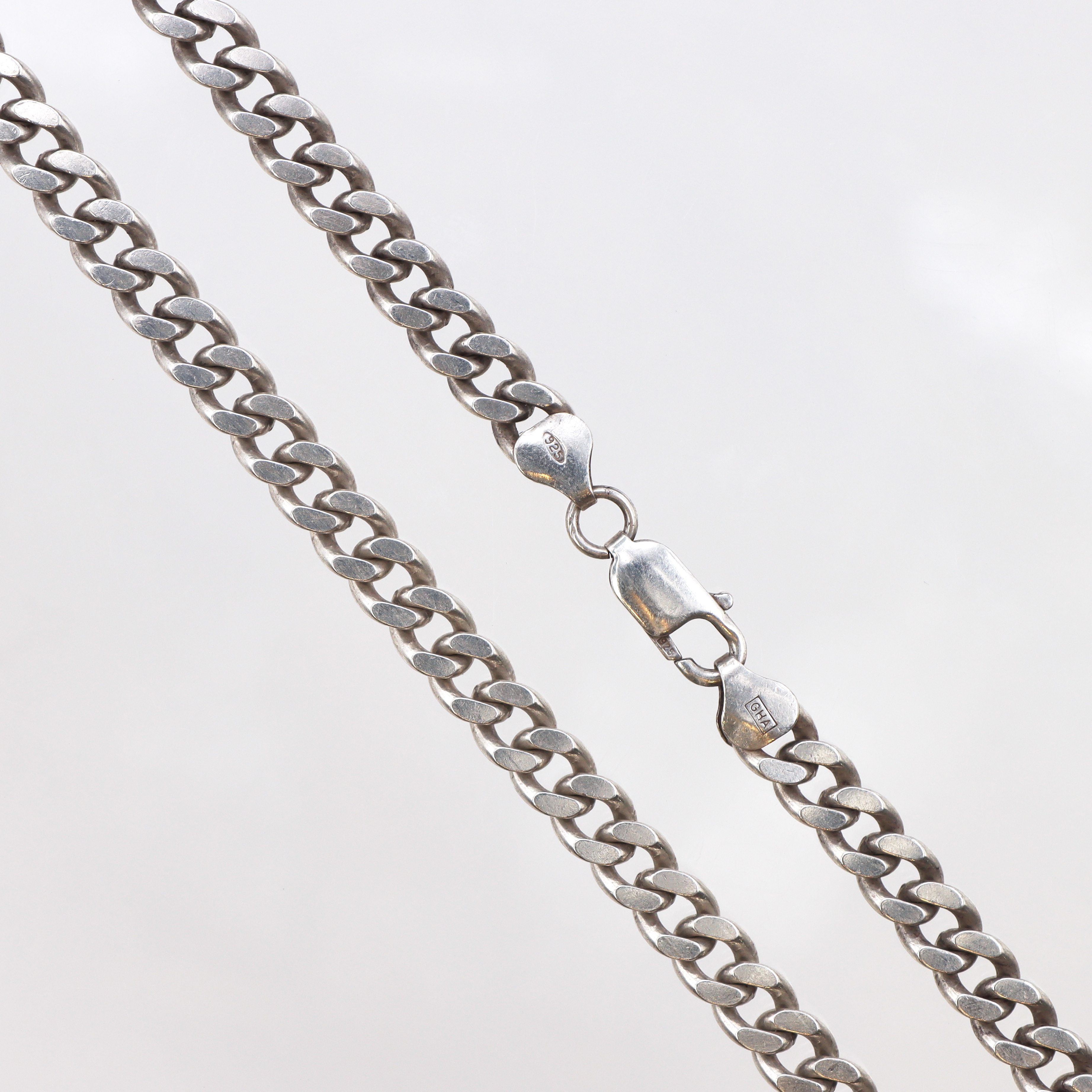 Kedja pansarlänk 47cm, bredd: 7,1mm, Guldfynd, 925/1000 silver Vikt: 50,6 g