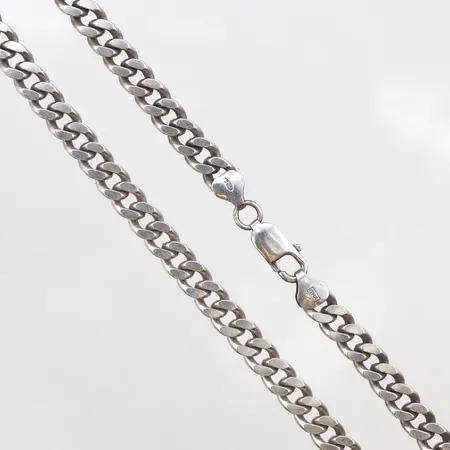 Kedja pansarlänk 47cm, bredd: 7,1mm, Guldfynd, 925/1000 silver Vikt: 50,6 g