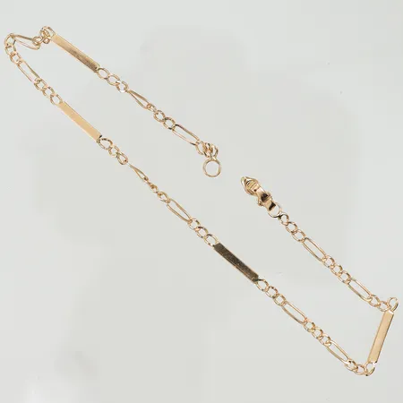 Armband Figaro med plattor längd 19cm, bredd 2mm, 18K, 1,8g Vikt: 1,8 g