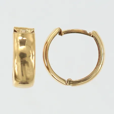 Örhängen Creoler Ø15mm, bredd 5mm, något tröga lås, 18K Vikt: 1,8 g