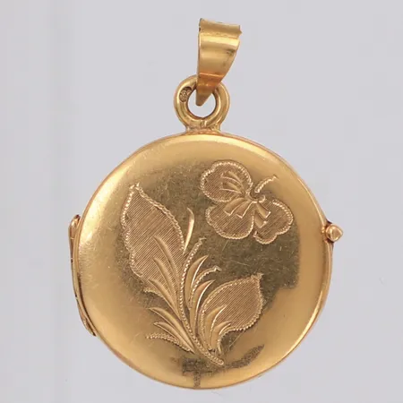 Hänge medaljong längd 29,4mm, bredd 20mm, 18K Vikt: 4,3 g