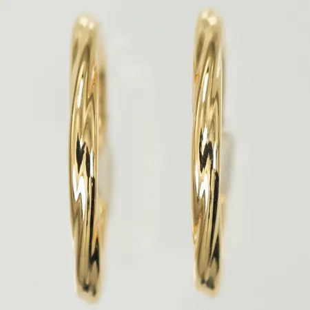 Örhängen tvinnade creoler Ø 30mm, bredd 2mm, 14K, 1,9g Vikt: 1,9 g