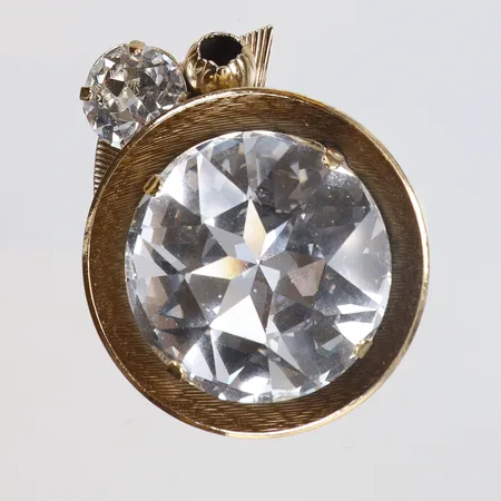 Ring i gulmetall och strass från Lara Bohinc stl:17 bredd 3,5-55mm