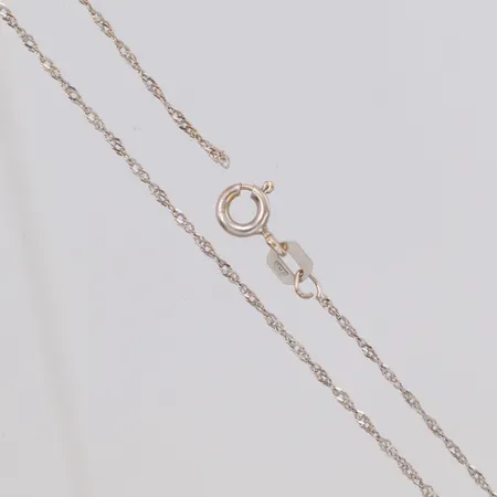 Kedja Singapore, längd 45,5cm, bredd 1,1mm, defekt av, vitguld, 18K Vikt: 1,2 g