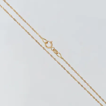 Kedja Singapore längd 42cm bredd ca 0,5mm 18K Vikt: 1 g